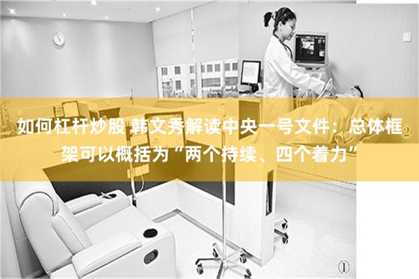 如何杠杆炒股 韩文秀解读中央一号文件：总体框架可以概括为“两个持续、四个着力”