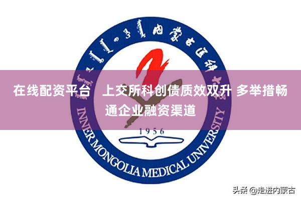 在线配资平台   上交所科创债质效双升 多举措畅通企业融资渠道