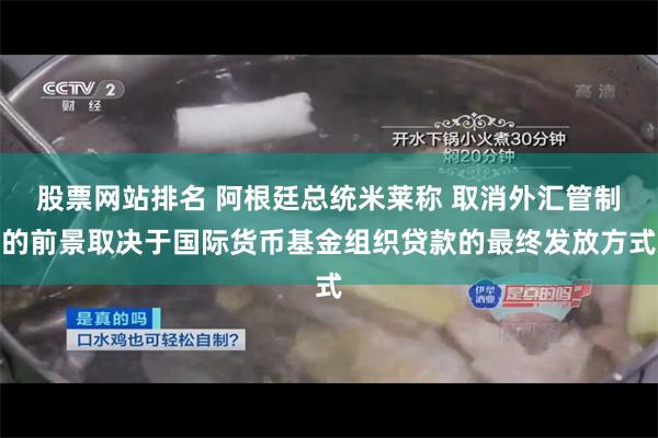 股票网站排名 阿根廷总统米莱称 取消外汇管制的前景取决于国际货币基金组织贷款的最终发放方式