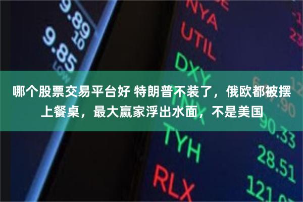 哪个股票交易平台好 特朗普不装了，俄欧都被摆上餐桌，最大赢家浮出水面，不是美国