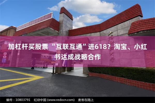 加杠杆买股票 “互联互通”进618？淘宝、小红书达成战略合作