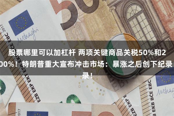 股票哪里可以加杠杆 两项关键商品关税50%和200%！特朗普重大宣布冲击市场：暴涨之后创下纪录！