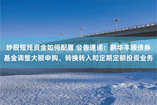 炒股短线资金如何配置 公告速递：鹏华丰顺债券基金调整大额申购、转换转入和定期定额投资业务