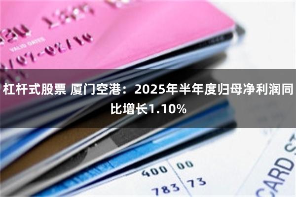 杠杆式股票 厦门空港：2025年半年度归母净利润同比增长1.10%