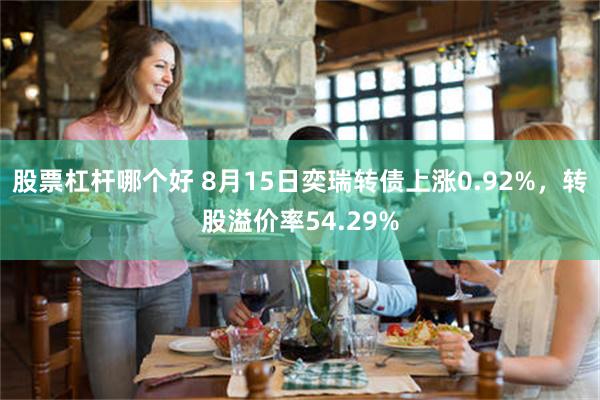 股票杠杆哪个好 8月15日奕瑞转债上涨0.92%，转股溢价率54.29%
